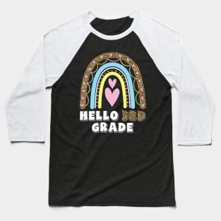 Heart Rainbow Teacher Student Back To School Hello 3rd Grade Baseball T-Shirt